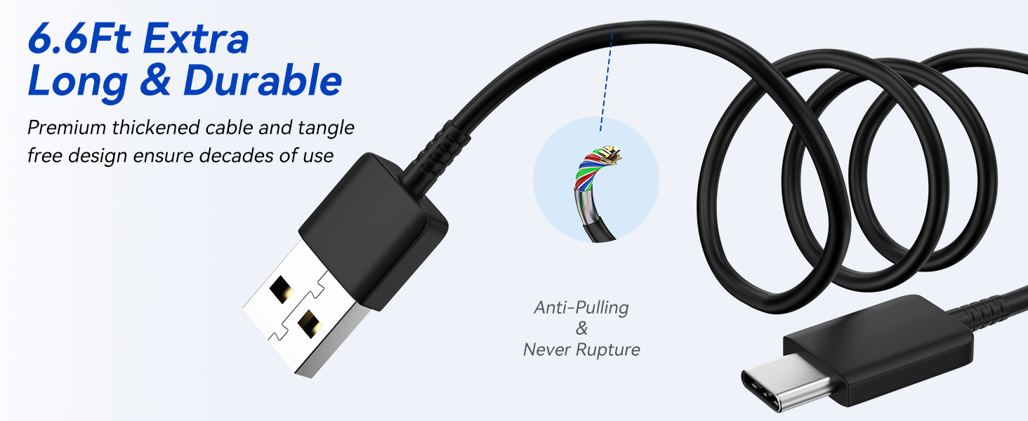 Phone Charger Android,Samsung Charger Fast Charging Type C with USB C Charger Cable 6.6Ft for s10