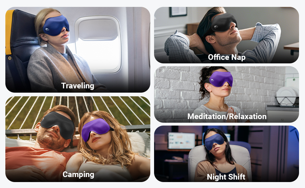  Sleep Mask Suitable for different kinds of occasions such as indoor, outdoor and camping