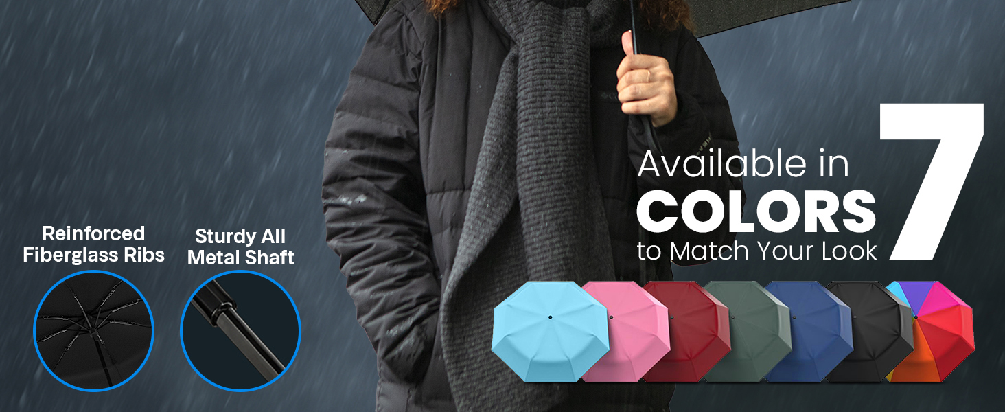 Automatic Open Close Folding Umbrella Lightweight Portable