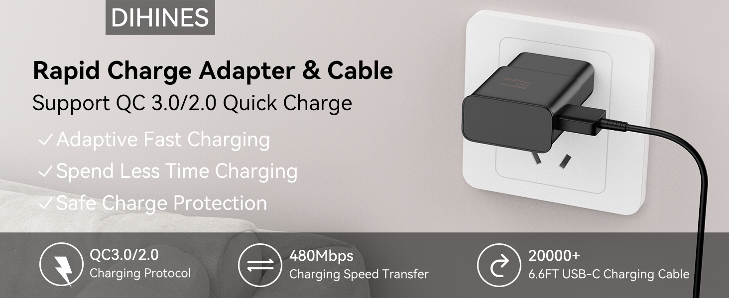 Phone Charger Android Samsung Charger Fast Charging Type C with USB C Charger Cable 6.6Ft s10 s9 s8