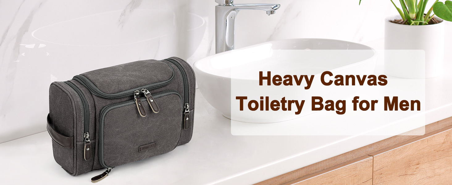 Heavy Canvas Toiletry Bag for Men