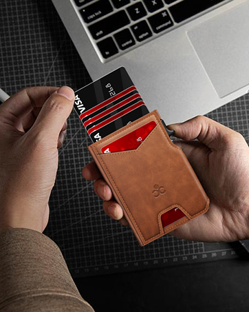 slim pop up wallet for men
